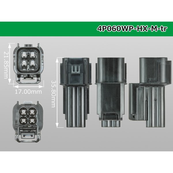 Photo3: ●[sumitomo] 060 type HX waterproofing 4 pole M connector(no terminals) /4P060WP-HX-M-tr (3)