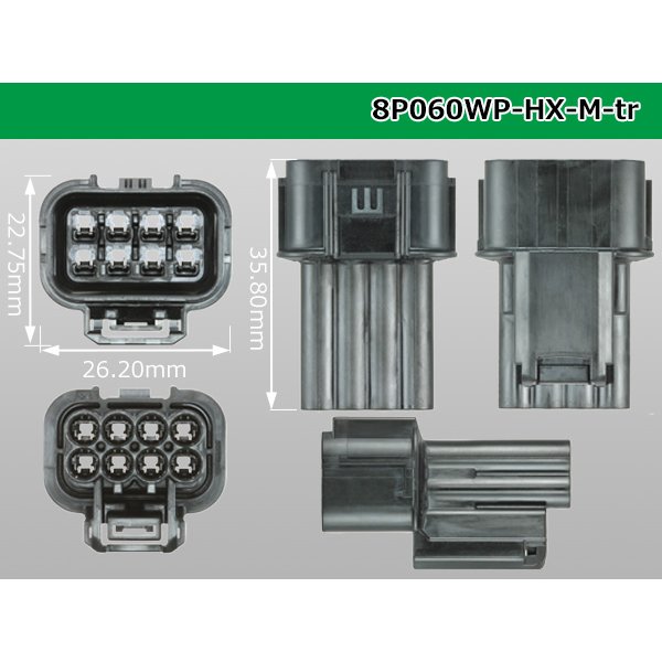 Photo3: ●[sumitomo] 060 type HX waterproofing 8 pole M connector(no terminals) /8P060WP-HX-M-tr (3)