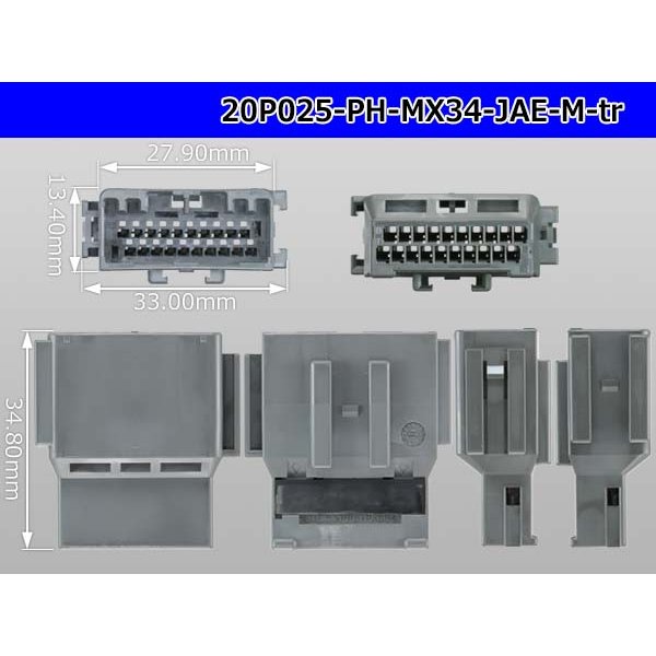 Photo3: ●[JAE] MX34 series 20 pole M Connector only  (No terminal) /20P025-PH-MX34-JAE-M-tr (3)