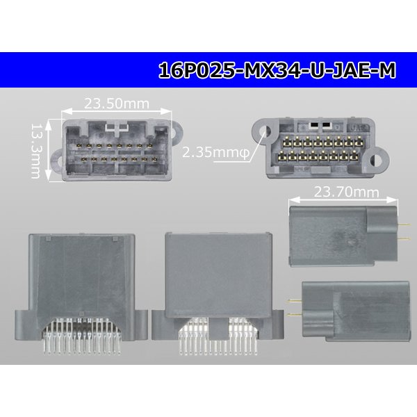 Photo3: ●[JAE] MX34 series 16 pole M connector -M terminal one body type - straight pin header type /16P025-MX34-U-JAE-M (3)