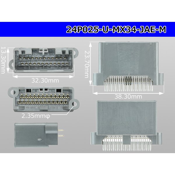 Photo3: ●[JAE] MX34 series 24 pole M connector (straight pin header) /24P025-U-MX34-JAE-M (3)