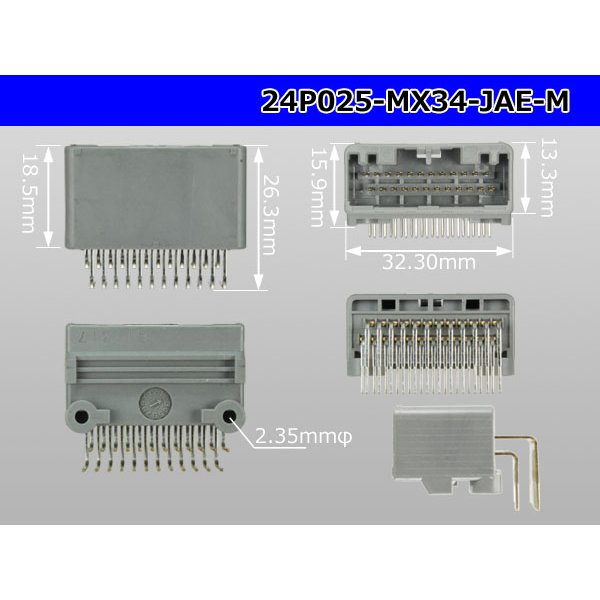 Photo3: ●[JAE] MX34 series 24 pole M connector -M Terminal integrated type - Angle pin header type (3)