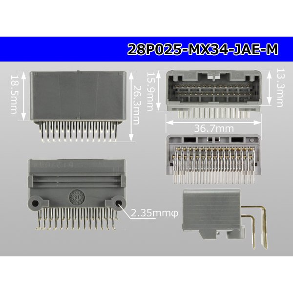 Photo3: ●[JAE] MX34 series 28 pole M connector -M Terminal integrated type - Angle pin header type (3)