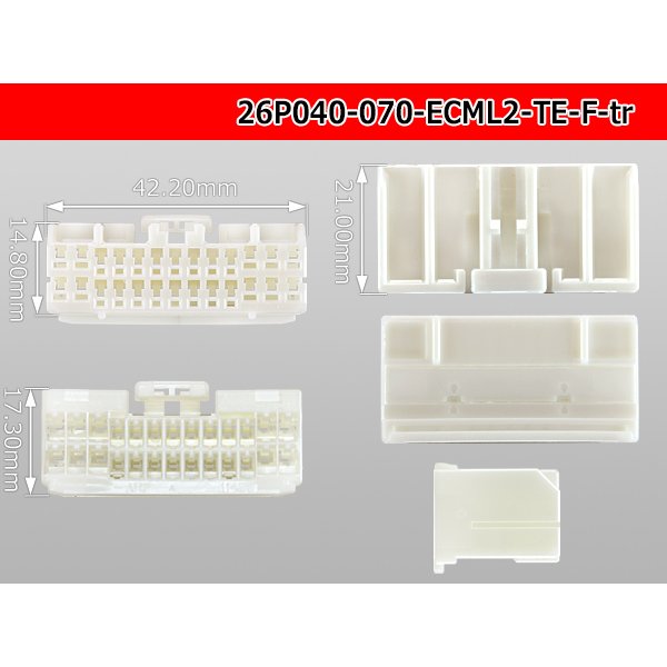 Photo3: ●[TE] 040+070 type ECMLII hybrid 26 pole F connector [white] (no terminals) /26P040-070-ECML2-TE-F-tr (3)