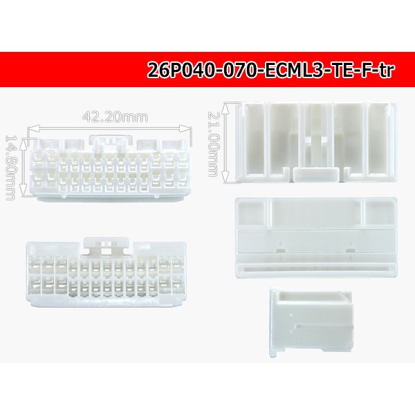 Photo3: ●[TE] 040+070 type ECMLIII hybrid 26 pole F connector [white] (no terminals) /26P040-070-ECML3-TE-F-tr (3)