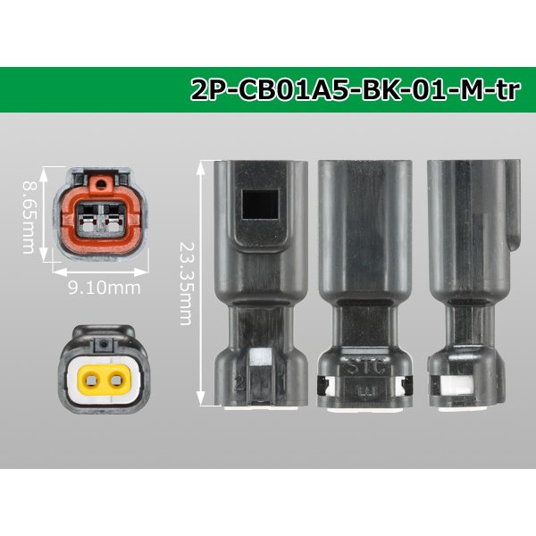 Photo3: ●[sumiko tec] CB01 series 2 pole waterproofing M connector (no terminals)/2P-CB01A5-BK-01-M-tr (3)