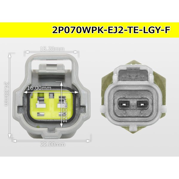 Photo4: ●[TE] 070 Type ECONOSEAL J ll Series waterproofing 2 pole F connector [light gray] (No terminals) /2P070WP-EJ2-TE-LGY-F-tr (4)