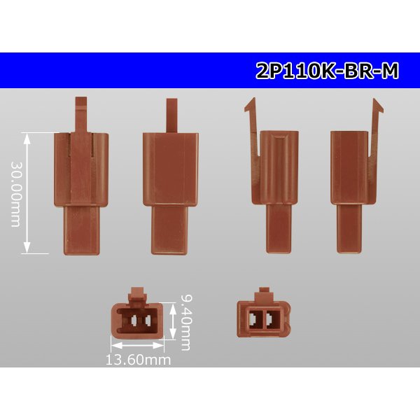 Photo3: ●[sumitomo] 110 type 2 pole M connector[brown] (no terminals) /2P110-BR-M-tr  (3)