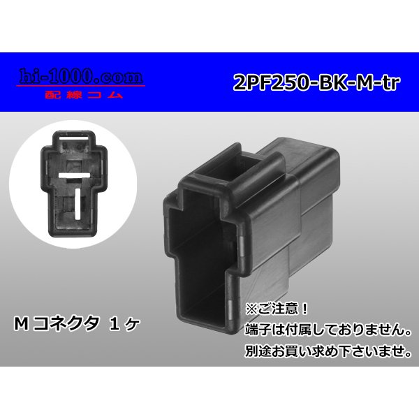 Photo1: ●[yazaki] 250 type 2 pole CN(A) series M connector[black] (no terminals) /2PF250-BK-M-tr (1)