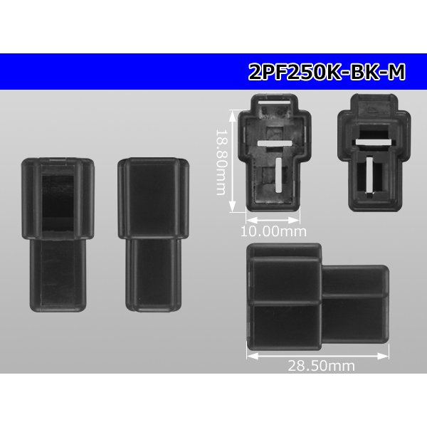 Photo3: ●[yazaki] 250 type 2 pole CN(A) series M connector[black] (no terminals) /2PF250-BK-M-tr (3)