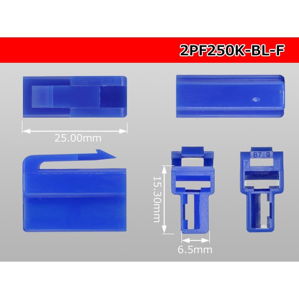 Photo3: ●[yazaki] 250 type 2 pole CN(A) series F connector[blue] (no terminals) /2PF250-BL-F-tr (3)