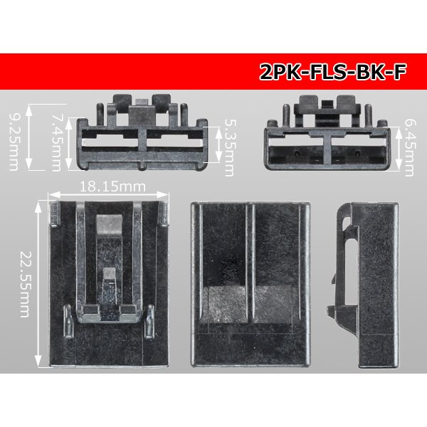 Photo3: ●FLS type 2 pole F side connector (no terminal)/2P-FLS-BK-F-tr  (3)