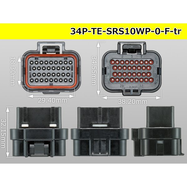 Photo3: ●[TE] SRS series 34 pole waterproofing F connector (no terminals) /34P-TE-SRS10WP-0-F-tr (3)