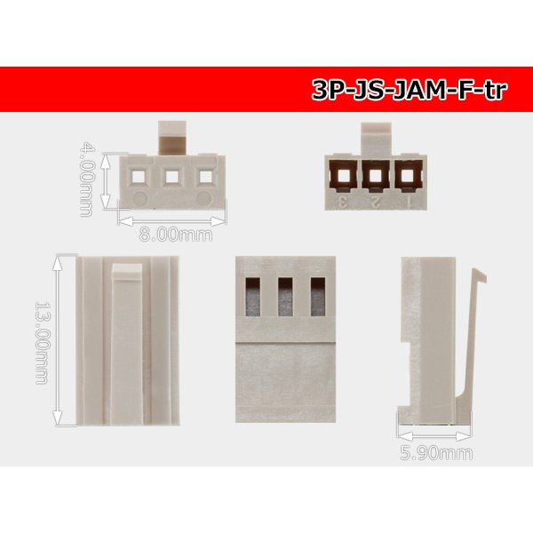 Photo3: ●[JAM] JS series 3 pole F connector (no terminals) /3P-JS-JAM-F-tr (3)