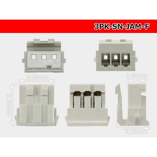 Photo3: ●[JAM] SN series 3 pole F connector (no terminals) /3P-SN-JAM-F-tr (3)