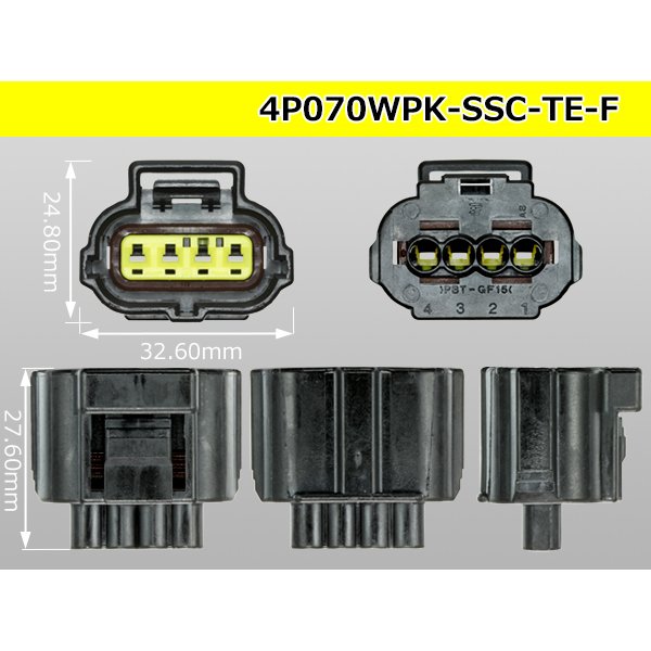 Photo3: ●[TE] 070 Type SUPERSEAL Conectors Series waterproofing 4 pole F connector (No terminals) /4P070WP-SSC-TE-F-tr (3)