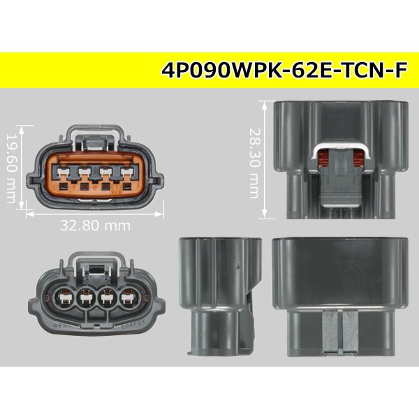 Photo3: ●[sumitomo] 090 typE 62 waterproofing series E type 4 pole F connector (gray)(no terminal)/4P090WP-62E-TCN-F-tr (3)