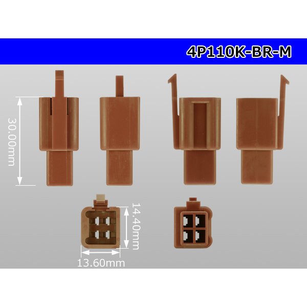 Photo3: ●[sumitomo] 110 type 4 pole M connector[brown] (no terminals) /4P110-BR-M-tr  (3)