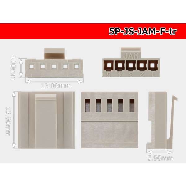 Photo3: ●[JAM] JS series 5 pole F connector (no terminals) /5P-JS-JAM-F-tr (3)