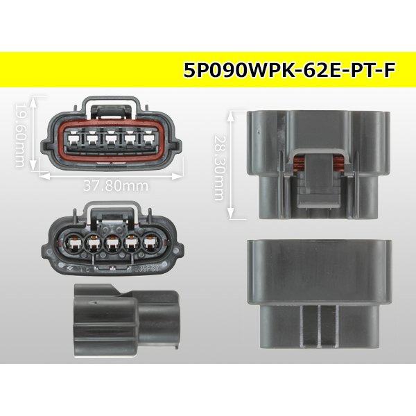 Photo3: ●[sumitomo] 090 typE 62 waterproofing series E type 5 pole F connector (gray)(no terminal)/5P090WP-62E-PT-F-tr (3)