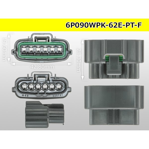 Photo3: ●[sumitomo] 090 typE 62 waterproofing series E type 6 pole F connector (gray)(no terminal)/6P090WP-62E-PT-F-tr (3)