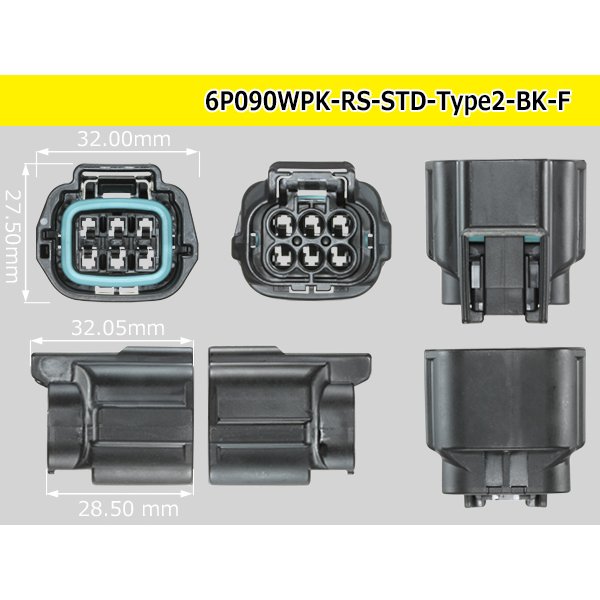 Photo3: ●[sumitomo]  090 type RS waterproofing series 6 pole "STANDARD Type2" F connector [black] (no terminal)/6P090WP-RS-STD-Type2-BK-F-tr (3)