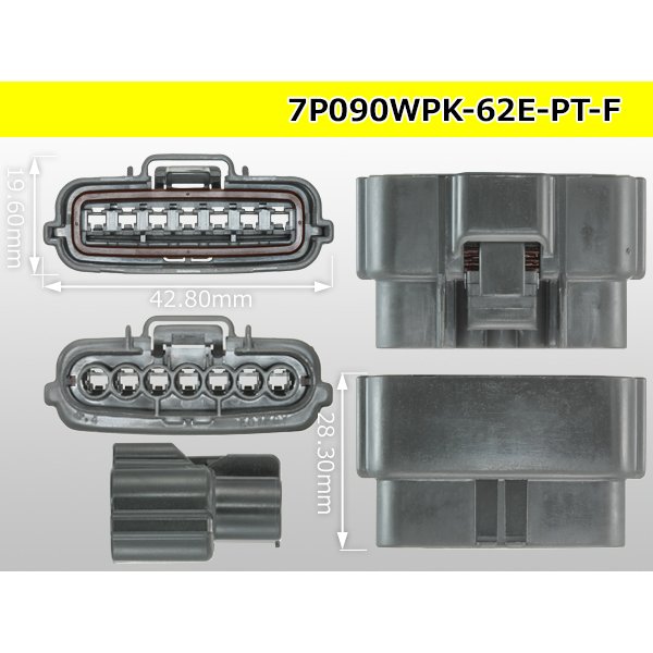 Photo3: ●[sumitomo] 090 typE 62 waterproofing series E type 7 pole F connector (gray)(no terminal)/7P090WP-62E-PT-F-tr (3)