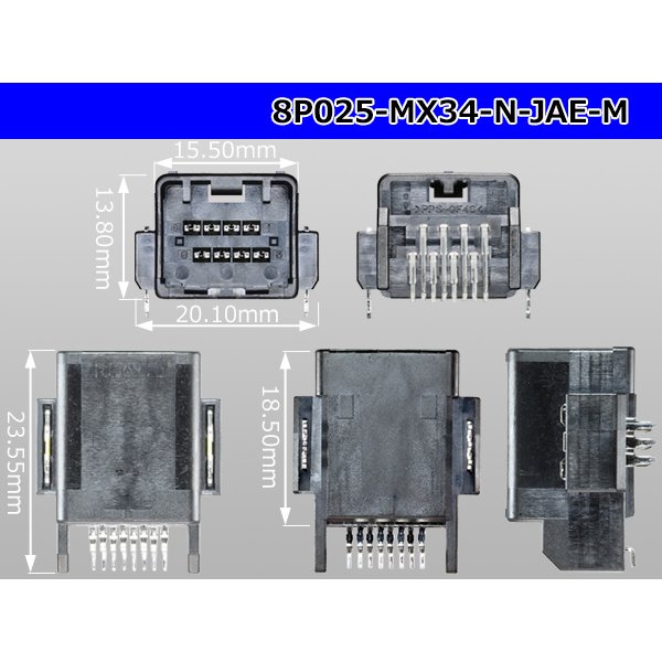 Photo3: ■[JAE] MX34 series 8 pole M connector(Terminal integrated - Angle pin header type)/8P025-MX34-N-JAE-M (3)