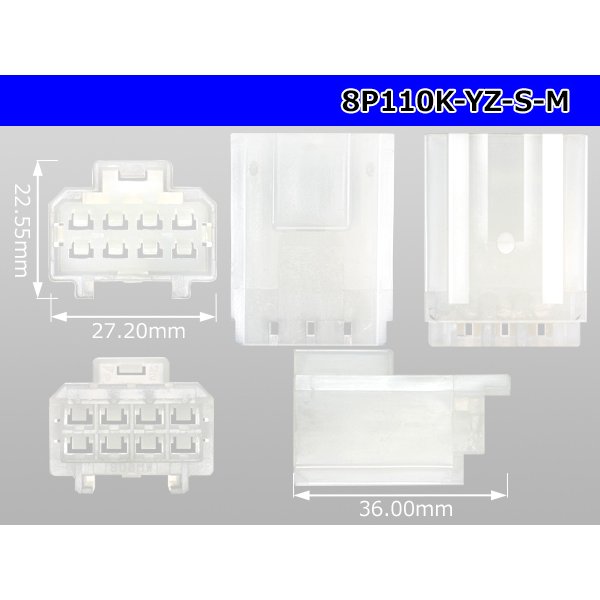 Photo3: ●[yazaki] 110 type 8 pole S type male connector (no terminal)/8P110-YZ-S-M-tr  (3)