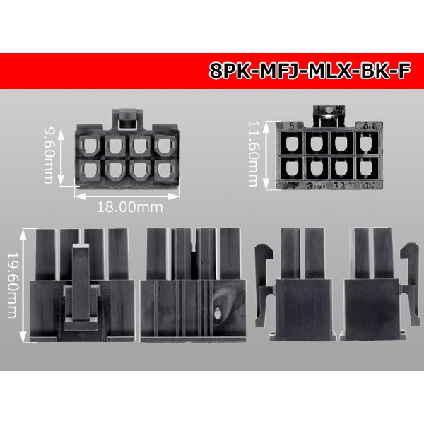 Photo3: ●[Molex] Mini-Fit Jr series 8 pole [two lines] female connector [black] (no terminal)/8P-MFJ-MLX-BK-F-tr  (3)