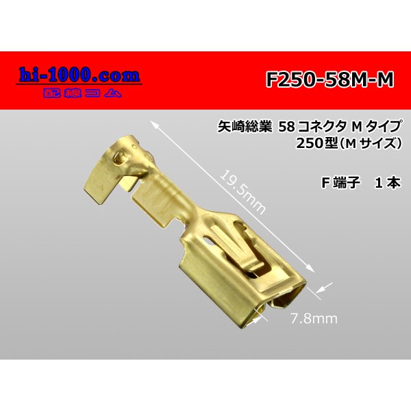 Photo1: [Yazaki] 250 type 58 series M type F terminal (medium size) /F250-58M-M (1)