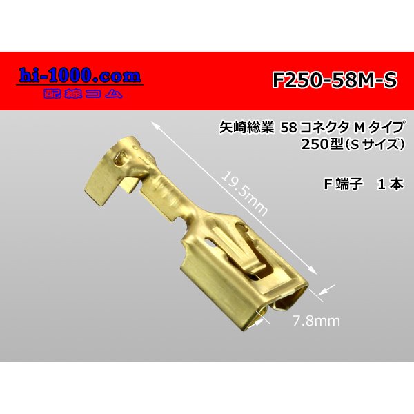 Photo1: [Yazaki] 250 type 58 series M type F terminal (small size) /F250-58M-S (1)