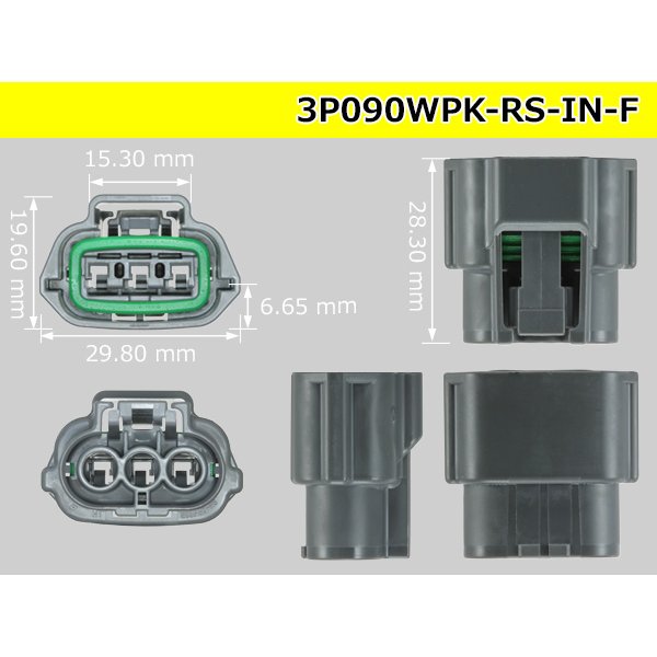 Photo3: ●[sumitomo]090 type RS waterproofing series 3 pole "E type" F connector  [gray] (no terminals)/3P090WP-RS-IN-F-tr (3)