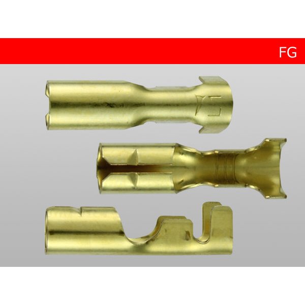 Photo3: Round Bullet Terminal  female  terminal - female  With sleeve  [color Gold] /FG (3)