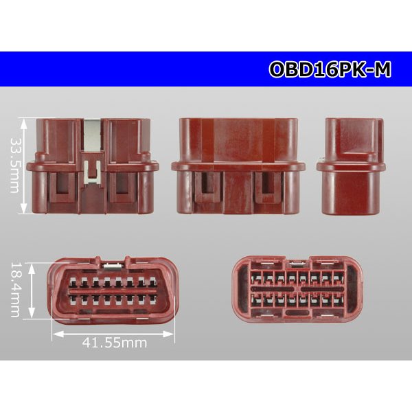 Photo3: ●[sumitomo] OBD-II16 pole male terminal side connector (no terminals) /OBD16P-M-tr (3)