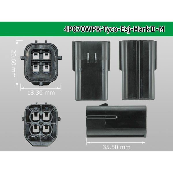 Photo3: ●[TE] 070 Type ECONOSEAL J Series (Markll) waterproofing 4 pole M connector (No terminals) /4P070WP-Tyco-EsJ-Mark2-M-tr (3)