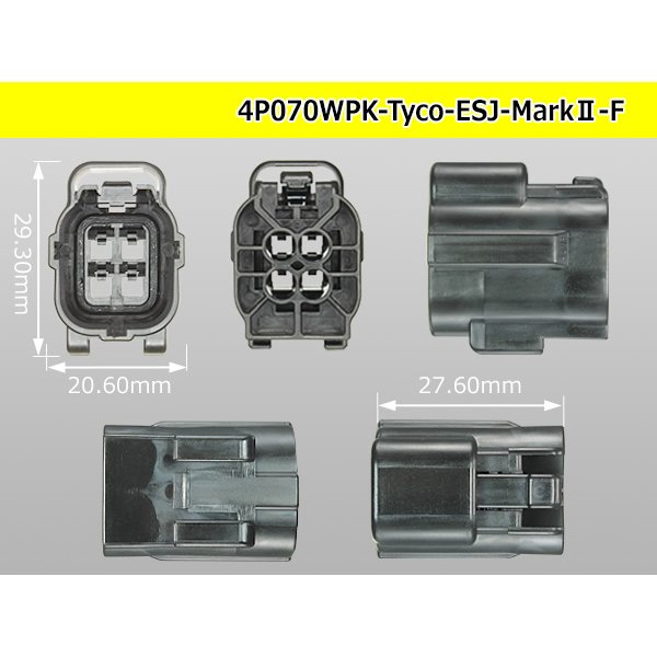 Photo3: ●[TE] 070 Type ECONOSEAL J Series (Markll) waterproofing 4 pole F connector (No terminals) /4P070WP-Tyco-EsJ-Mark2-F-tr (3)