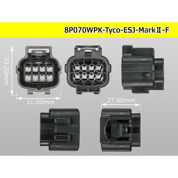 Photo3: ●[TE] 070 Type ECONOSEAL J Series (Markll) waterproofing 8 pole F connector (No terminals) /8P070WP-Tyco-EsJ-Mark2-F-tr (3)