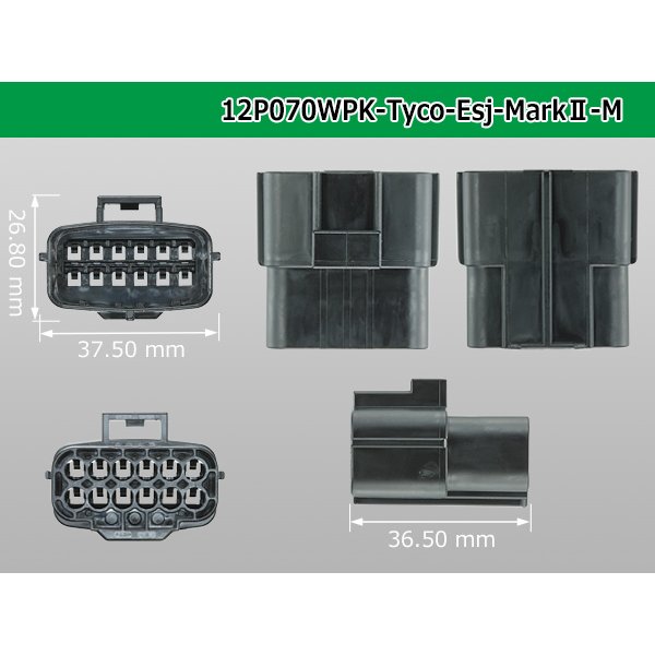 Photo3: ●[TE] 070 Type ECONOSEAL J Series (Markll) waterproofing 12 pole M connector (No terminals) /12P070WP-Tyco-EsJ-Mark2-M-tr (3)