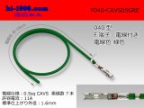 Photo: ■040 Type  Non waterproof F Terminal -CAVS0.5 [color Green]  With electric wire / F040-CAVS05GRE 