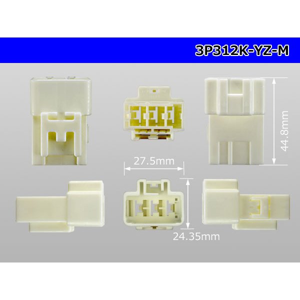 Photo3: ●[yazaki] 312 type 3 pole M connector (no terminals) /3P312-YZ-M-tr (3)