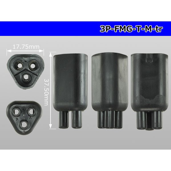 Photo3: Bullet Terminal 形 Terminal   Triode cylinder M connector - Triangle only  (No terminal) /3P-FMG-T-M-tr (3)