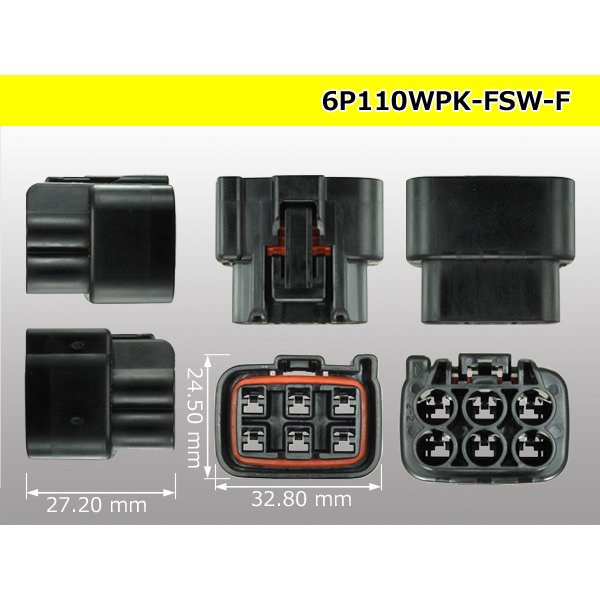 Photo3: ●[furukawa]110 type waterproofing FSW series 6 pole F connector(no terminals) /6P110WP-FSW-F-tr (3)