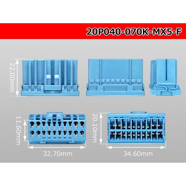 Photo3: ●[JAE] 040+070 type hybrid 20 pole F connector (no terminals) /20P040-070-MX5-F-tr (3)