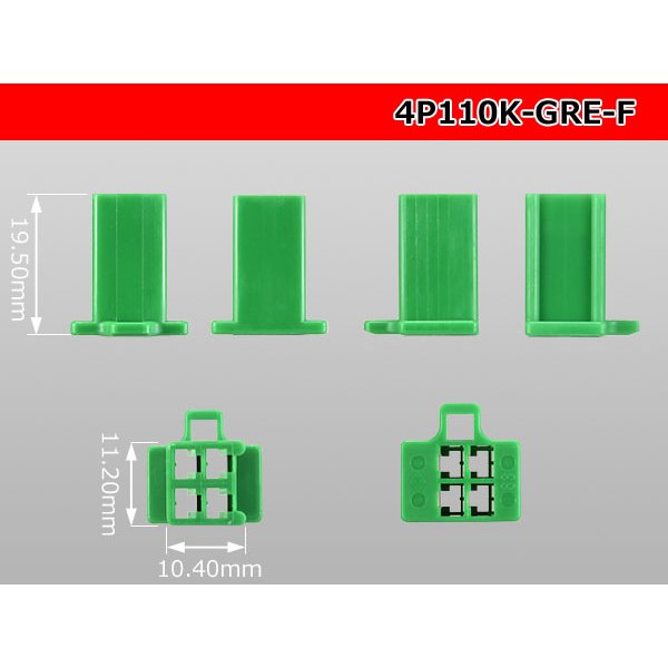 Photo3: ●[sumitomo] 110 type 4 pole F connector[green] (no terminals) /4P110-GRE-F-tr (3)