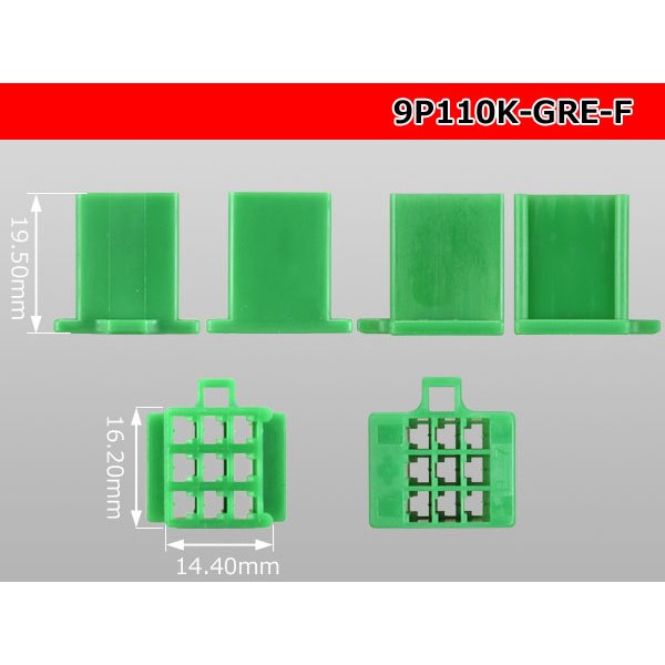 Photo3: ●[sumitomo] 110 type 9 pole F connector[green] (no terminals) /9P110-GRE-F-tr (3)