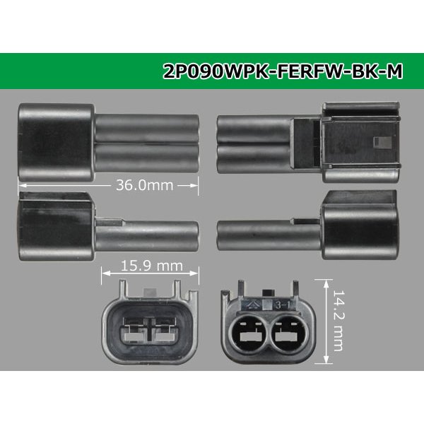 Photo3: ●[furukawa] RFW series 2 pole M connector [black] (no terminals) /2P090WP-FERFW-BK-M-tr (3)