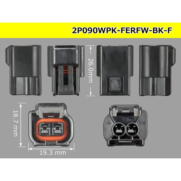 Photo3: ●[furukawa] RFW series 2 pole F connector [black] (no terminals) /2P090WP-FERFW-BK-F-tr (3)