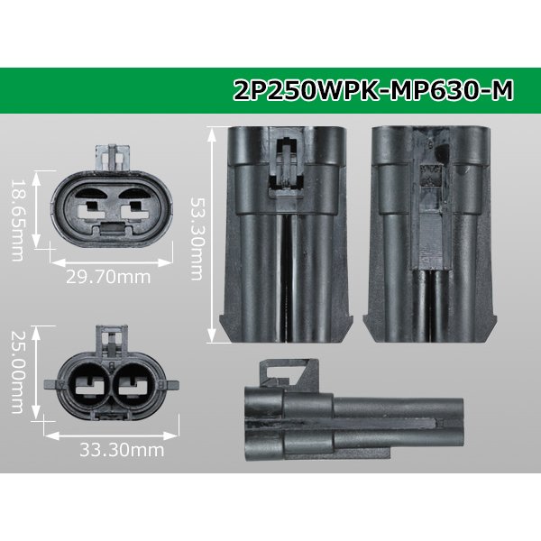 Photo3: ●[REINSHAGEN]  MP630 series 2 pole waterproofing M connector (no terminal)/2P250WP-MP630-M-tr  (3)