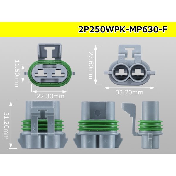 Photo3: ●[REINSHAGEN]  MP630 series 2 pole waterproofing F connector (no terminal)/2P250WP-MP630-F-tr  (3)